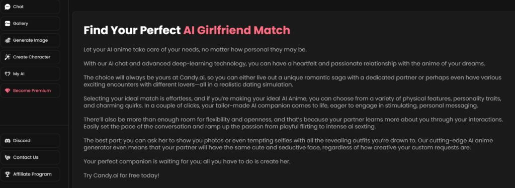 Candy AI: Meet Your AI Girlfriend, Transform Your Romantic Experience With AI Love in 2024 4 candy ai facts