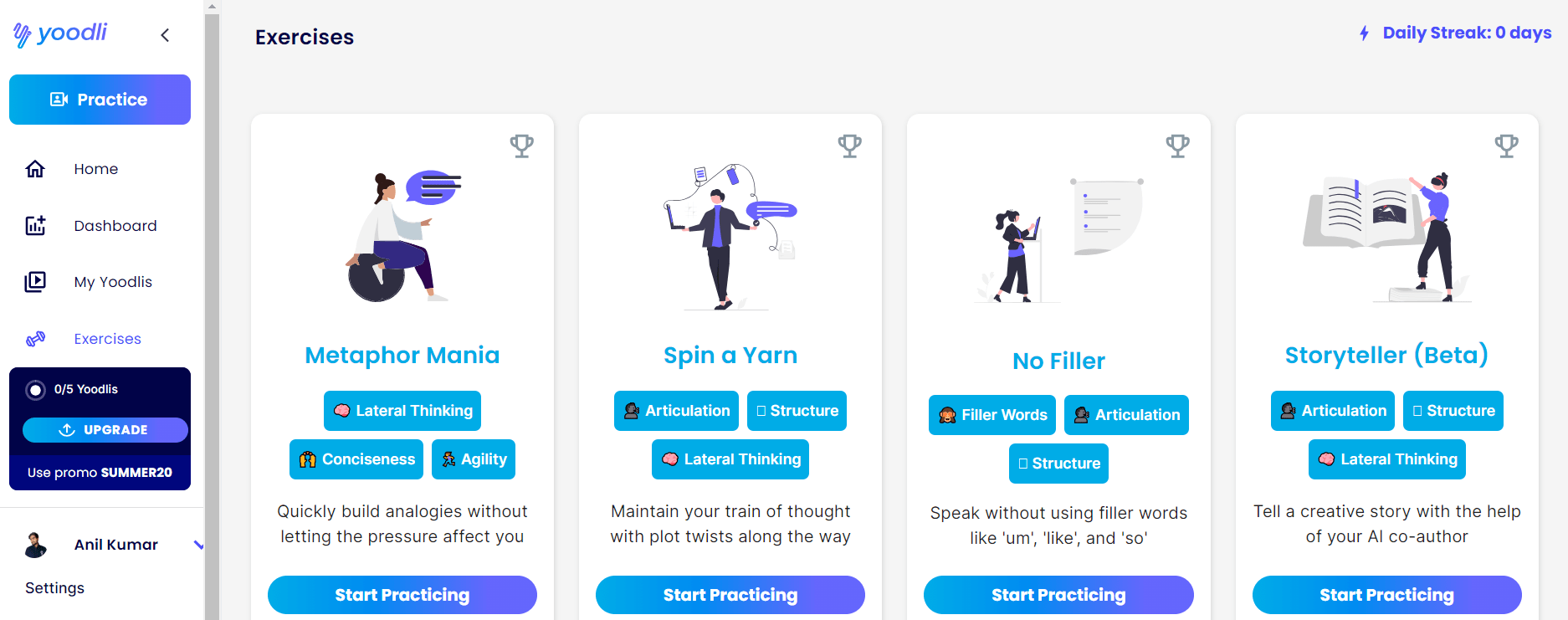 Yoodli AI Your AI Coach: Step Up Your Speaking and Presentation Skill in 2024 1 yoodli AI excerciese